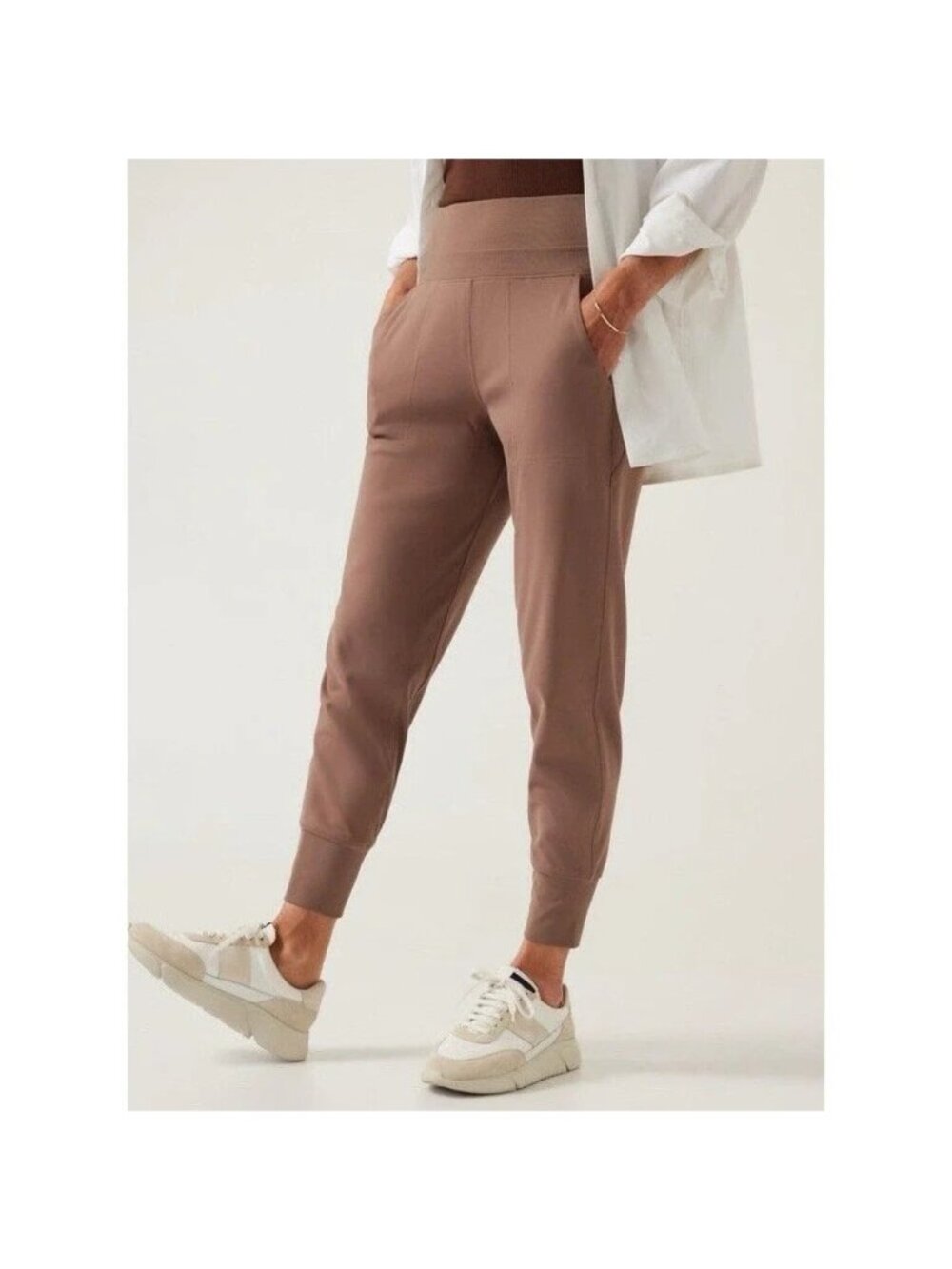 Athleta Venice Jogger Pants Women’s Small Elastic Stretchy Active Yoga Brown